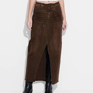 Wild Fable Brown Denim Long Skirt
